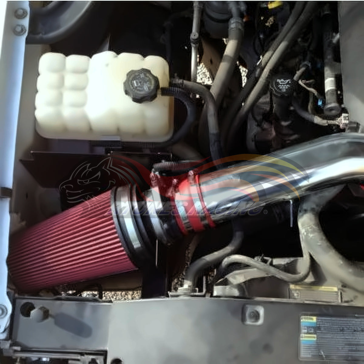 Rtunes Racing HI-CD-01 heat shield cold air intake installed in engine bay