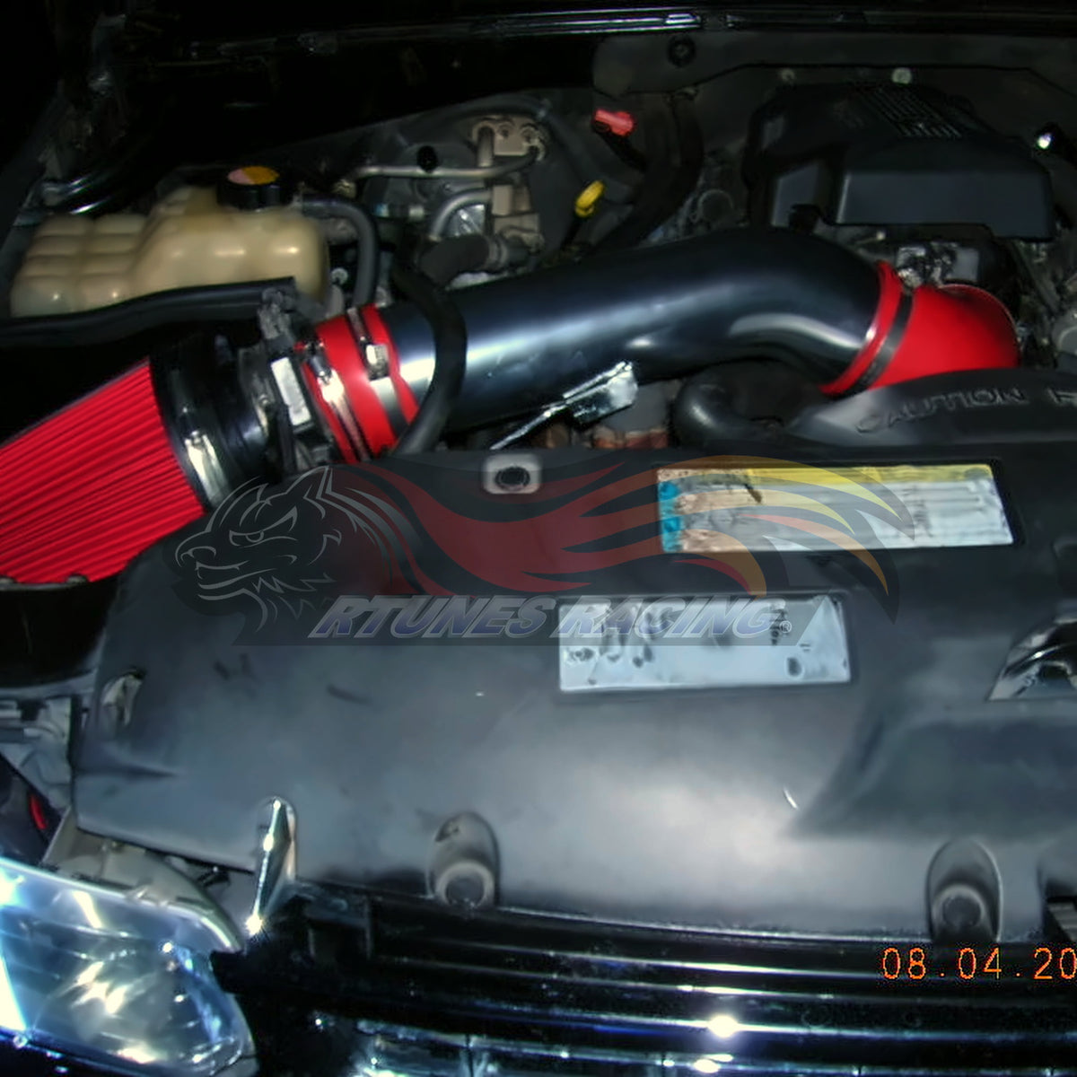 Rtunes Racing HI-CD-01 heat shield cold air intake installed in engine bay