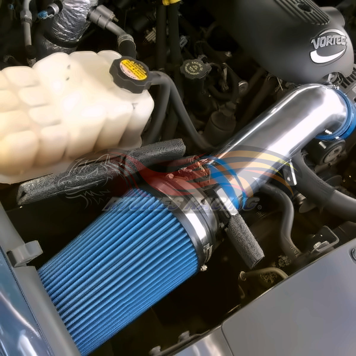 Rtunes Racing HI-CD-01 heat shield cold air intake installed in engine bay