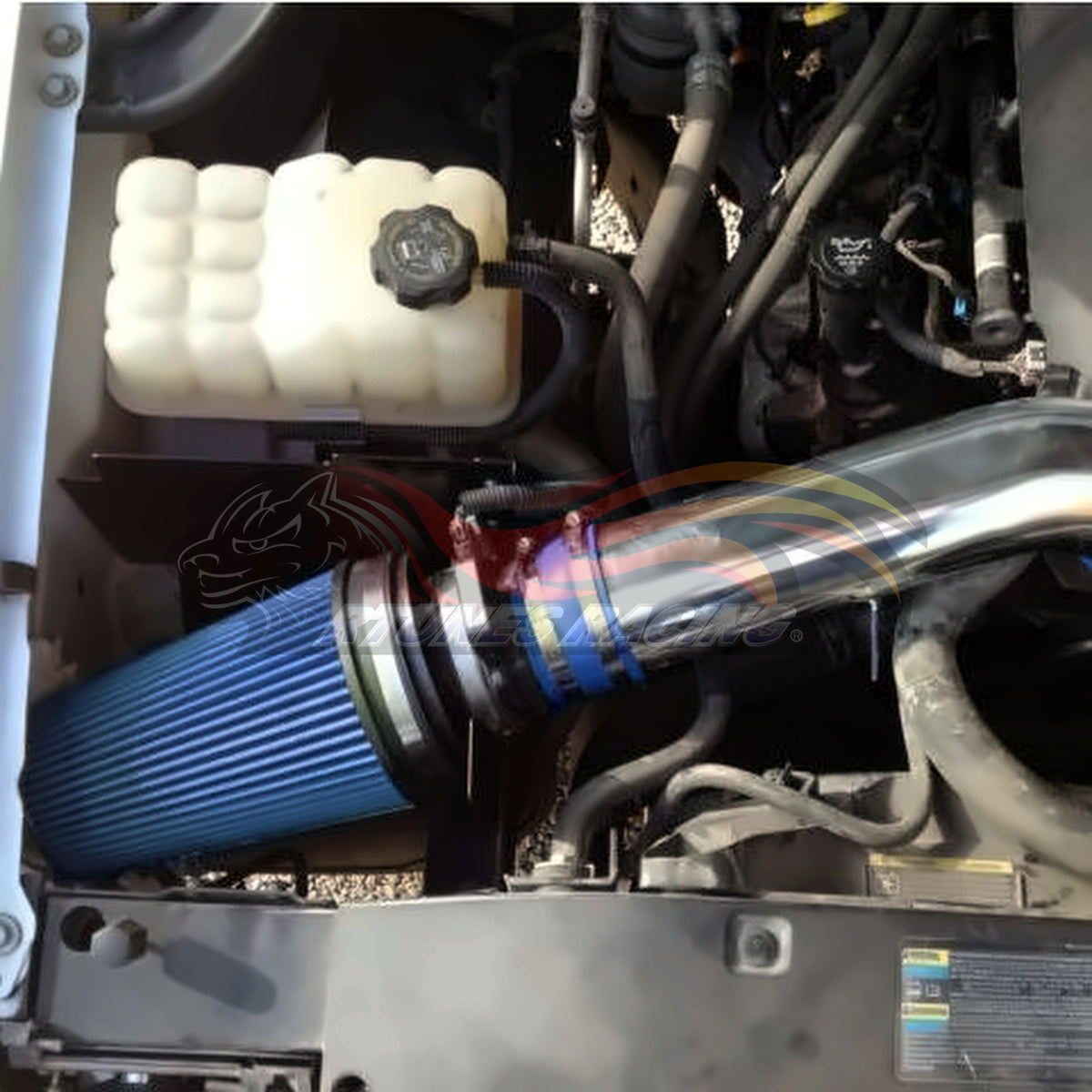 Rtunes Racing HI-CD-01 heat shield cold air intake installed in engine bay