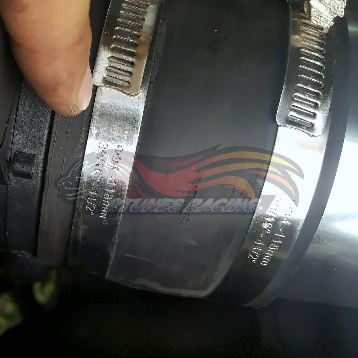 Rtunes Racing HI-CD-01 heat shield cold air intake installed in engine bay