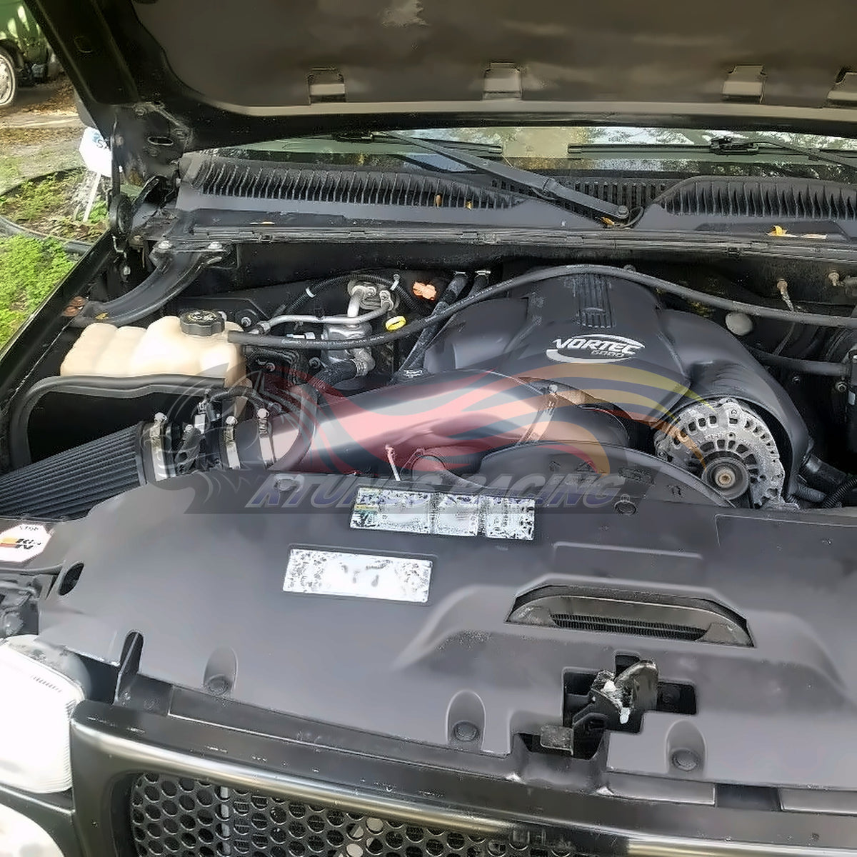 Rtunes Racing HI-CD-01 heat shield cold air intake installed in engine bay