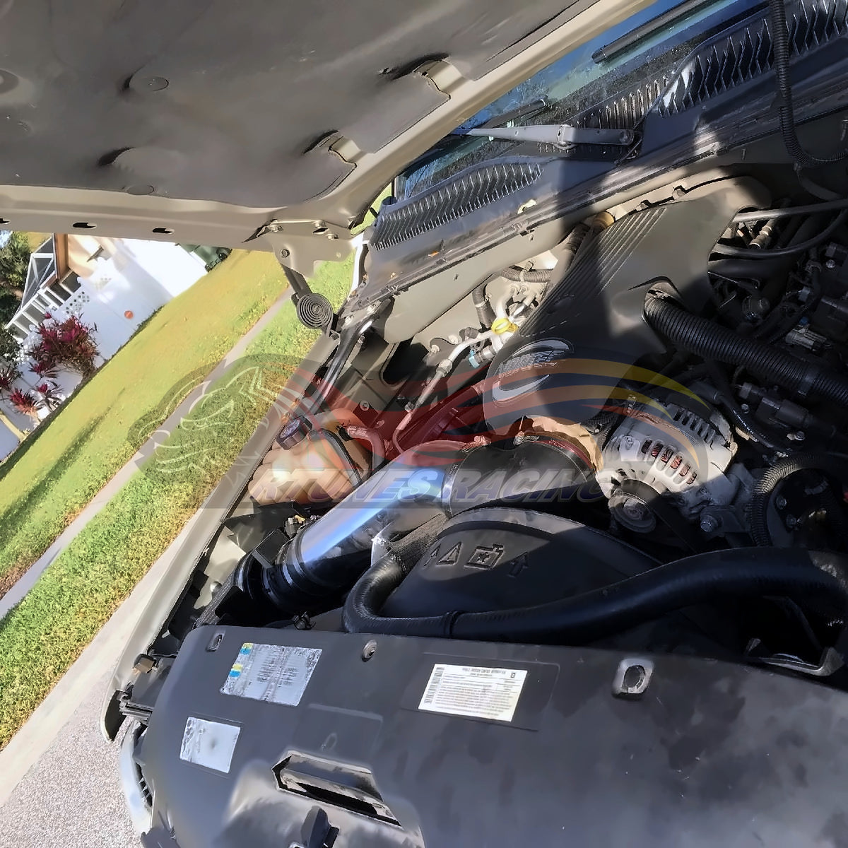Rtunes Racing HI-CD-01 heat shield cold air intake installed in engine bay
