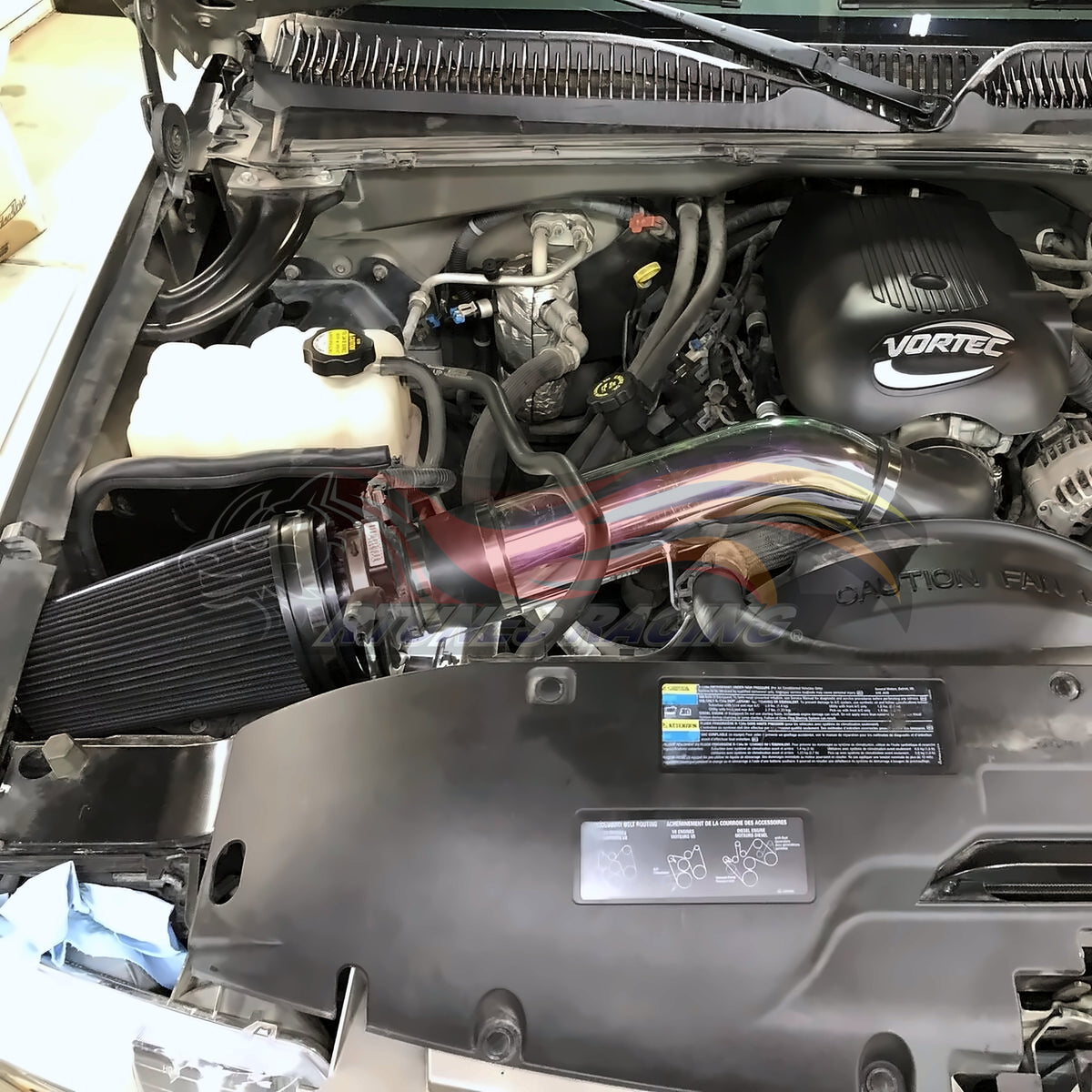 Rtunes Racing HI-CD-01 heat shield cold air intake installed in engine bay