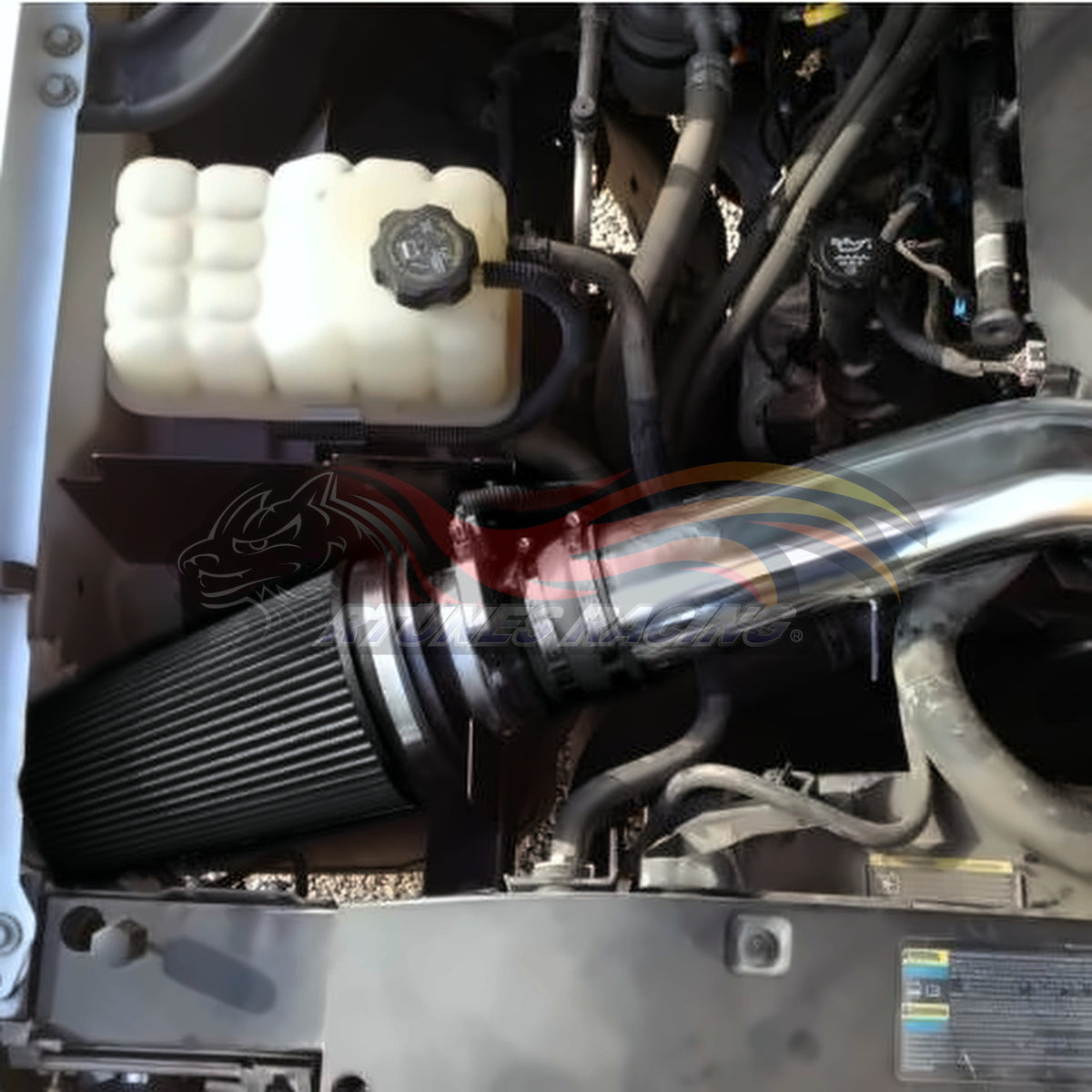 Rtunes Racing HI-CD-01 heat shield cold air intake installed in engine bay