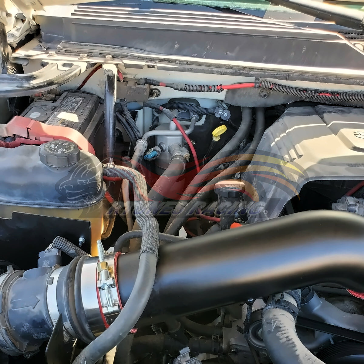 Rtunes Racing HI-CD-02 heat shield cold air intake installed in engine bay