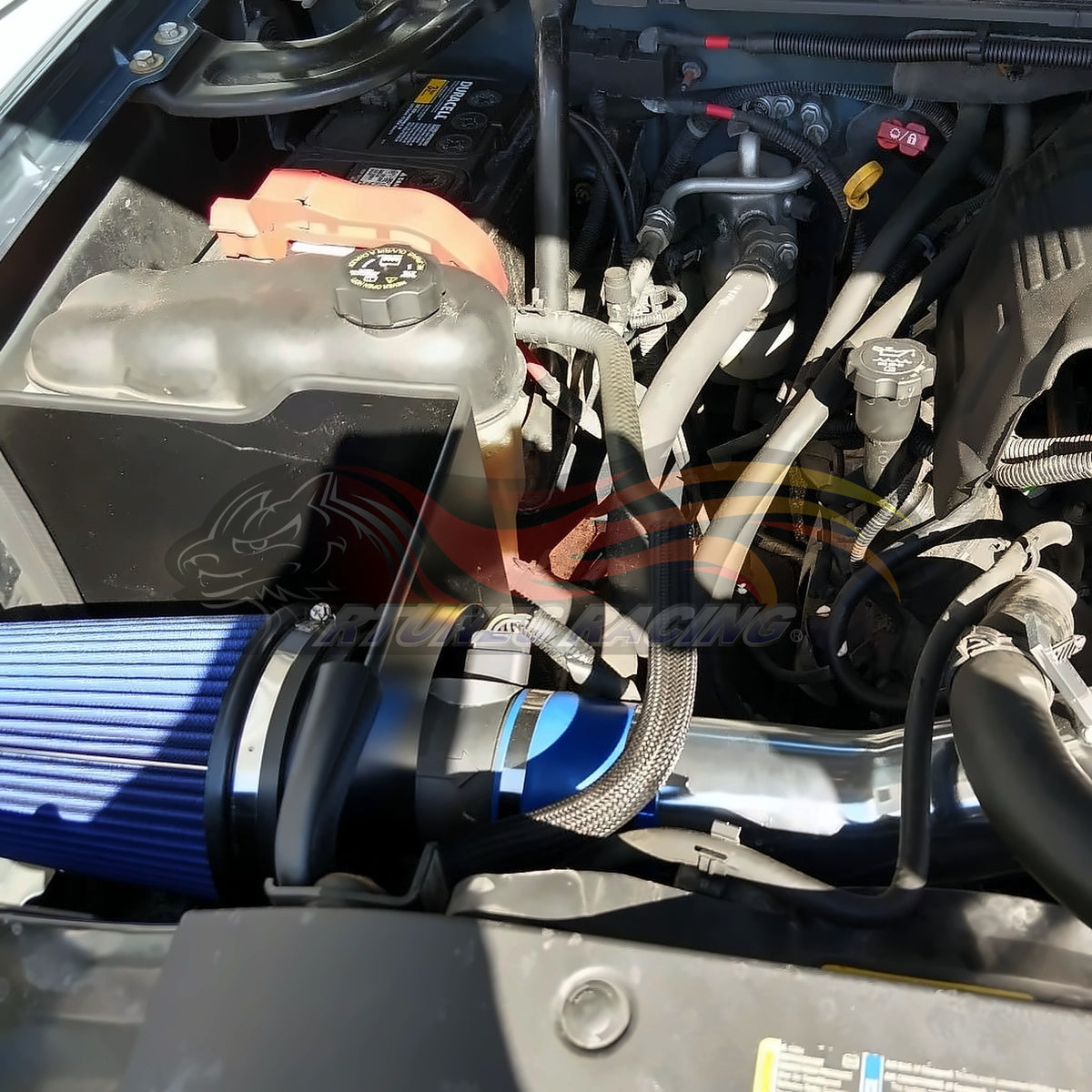 Rtunes Racing HI-CD-02 heat shield cold air intake installed in engine bay