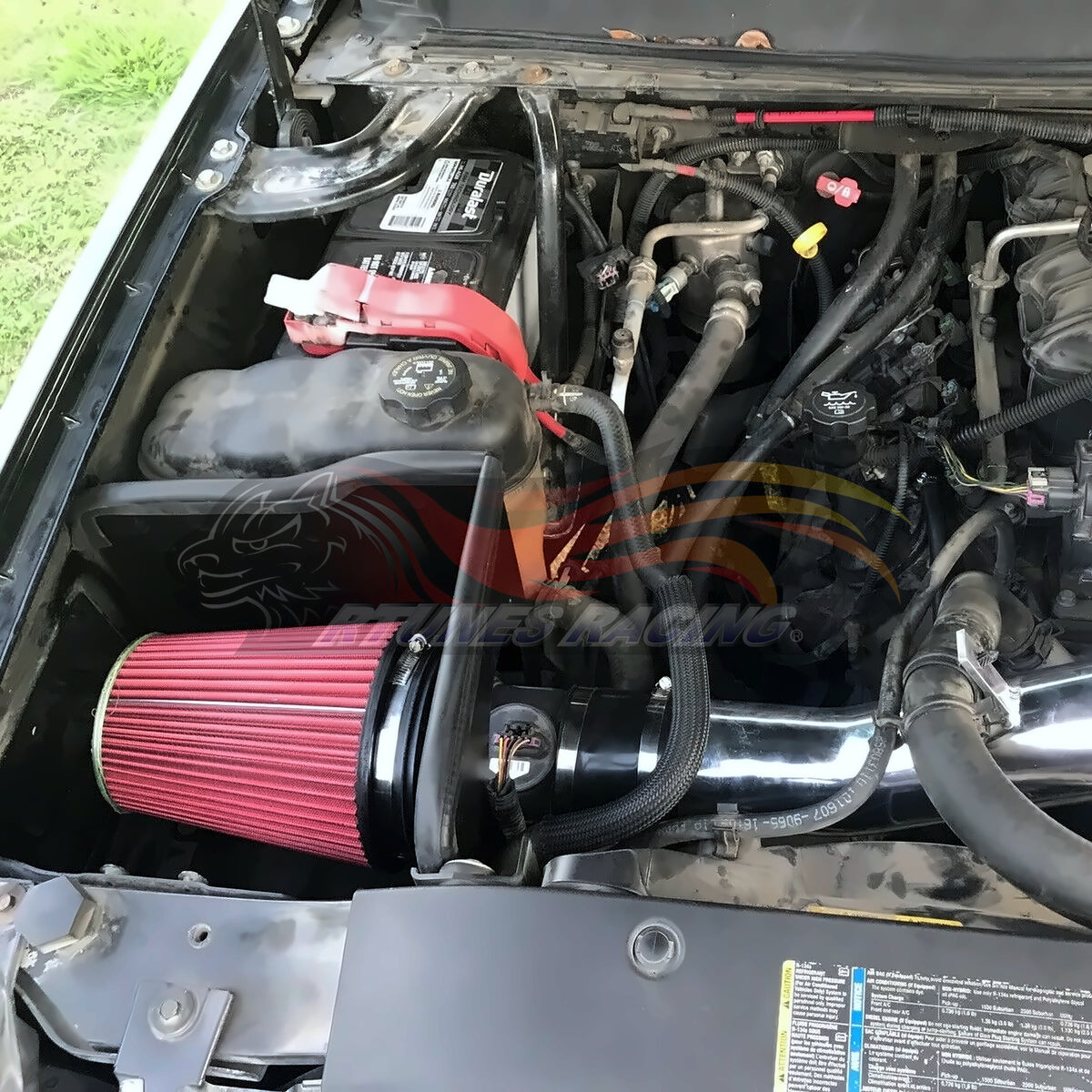 Rtunes Racing HI-CD-02 heat shield cold air intake installed in engine bay