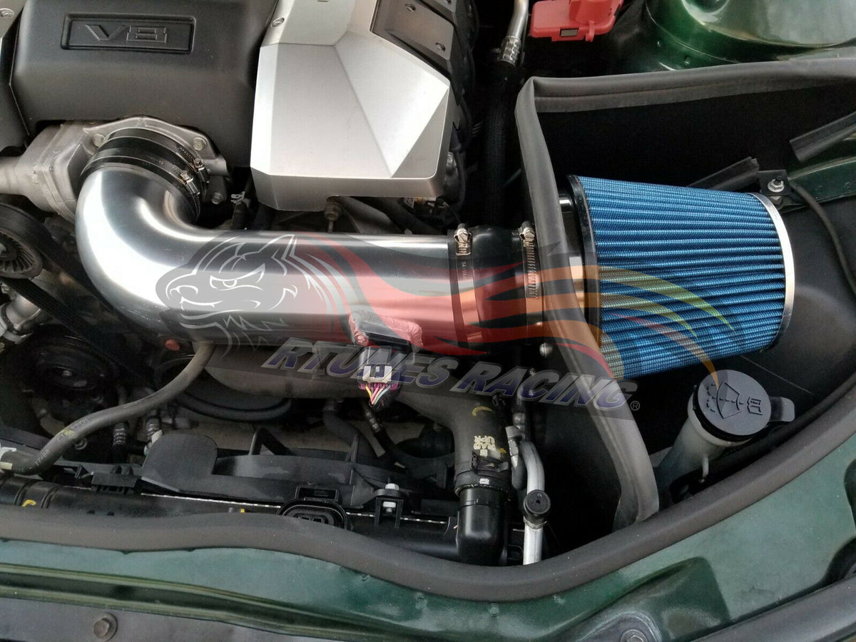 Rtunes Racing HI-CH-06 heat shield cold air intake installed in engine bay
