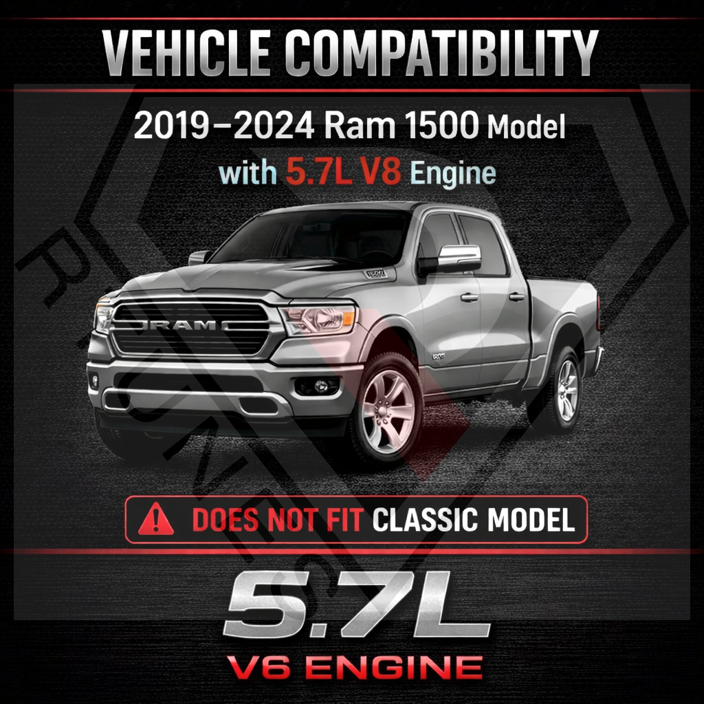 Heat Shield Air Intake Kit For 2019-2026 Ram 1500 5.7L V8 (No Classic) | Rtunes Racing | HI-DG-17CK
