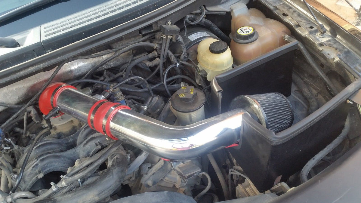 Rtunes Racing HI-FD-02 heat shield cold air intake installed in engine bay
