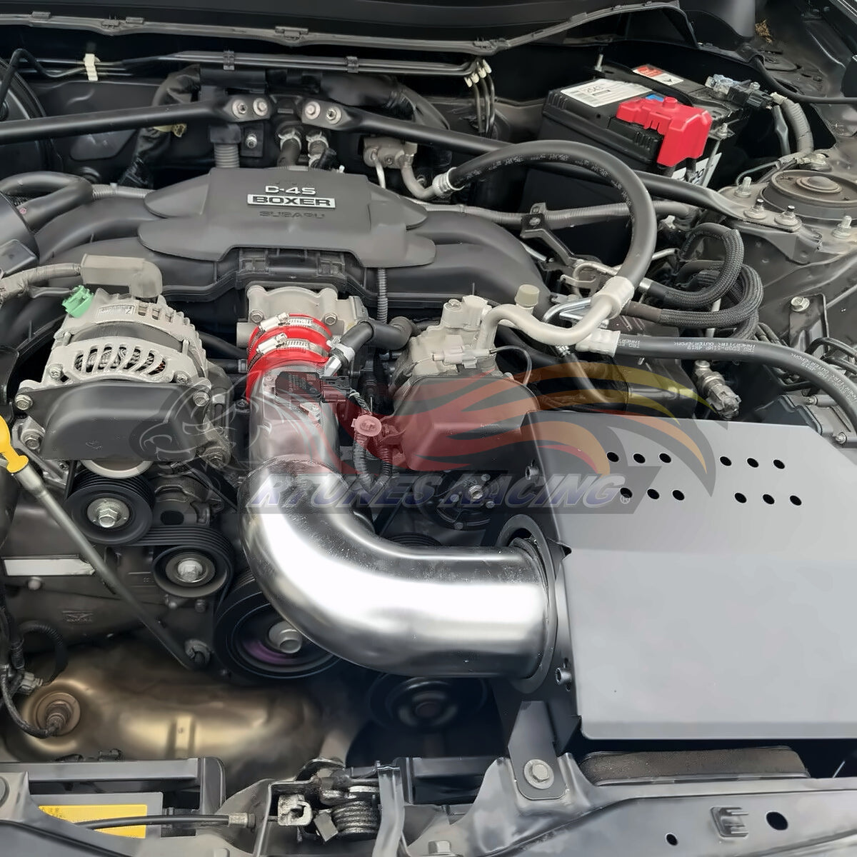 Rtunes Racing HI-SC-01 heat shield cold air intake installed in engine bay