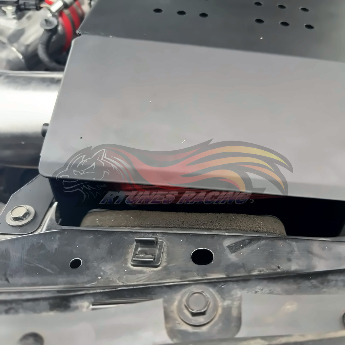 Rtunes Racing HI-SC-01 heat shield cold air intake installed in engine bay