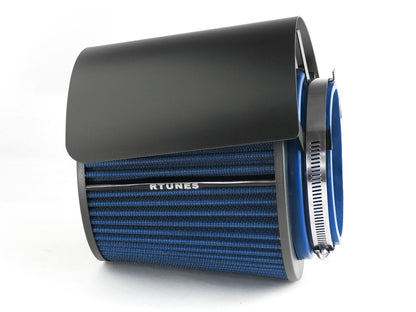 Rtunes Racing Universal Air Intake Cone Filter Cover Heat Shield Stainless Steel Black Cover with Filter | Rtunes Racing | SHIELD-CK-RAFB