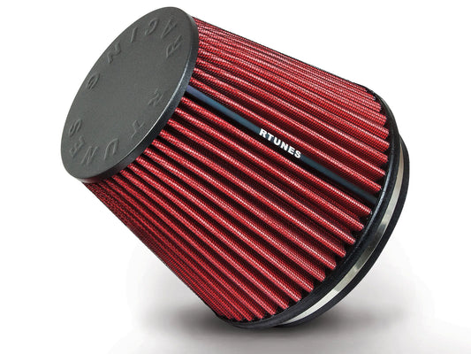 Rtunes RED 6" 102 mm Inlet Short Truck Cone Air Filter (6" Tall) RAFS6R