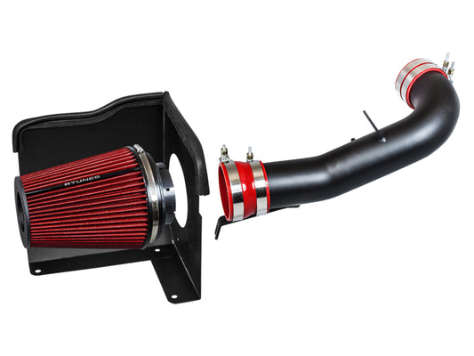 RTUNES RACING BLACK PIPE HEAT SHIELD COLD AIR INTAKE + FILTER Compatible For 07-08 Chevy Chevrolet/GMC/Cadillac V8 4.8L/5.3L/6.0L/6.2L