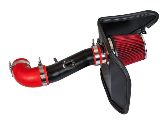 RTUNES RACING BLACK PIPE HEAT SHIELD COLD AIR INTAKE + FILTER Compatible For 12-15 Chevy Camaro V6 3.6L