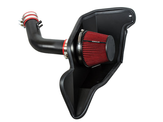 RTUNES RACING BLACK PIPE HEAT SHIELD COLD AIR INTAKE + FILTER Compatible For 15-17 Ford Mustang 3.7L V6