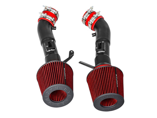 RTUNES RACING BLACK PIPE HEAT SHIELD COLD AIR INTAKE + FILTER Compatible For 09-20 Nissan 370Z / Infiniti 08-13 G37 / 14-15 Q50 3.7L V6