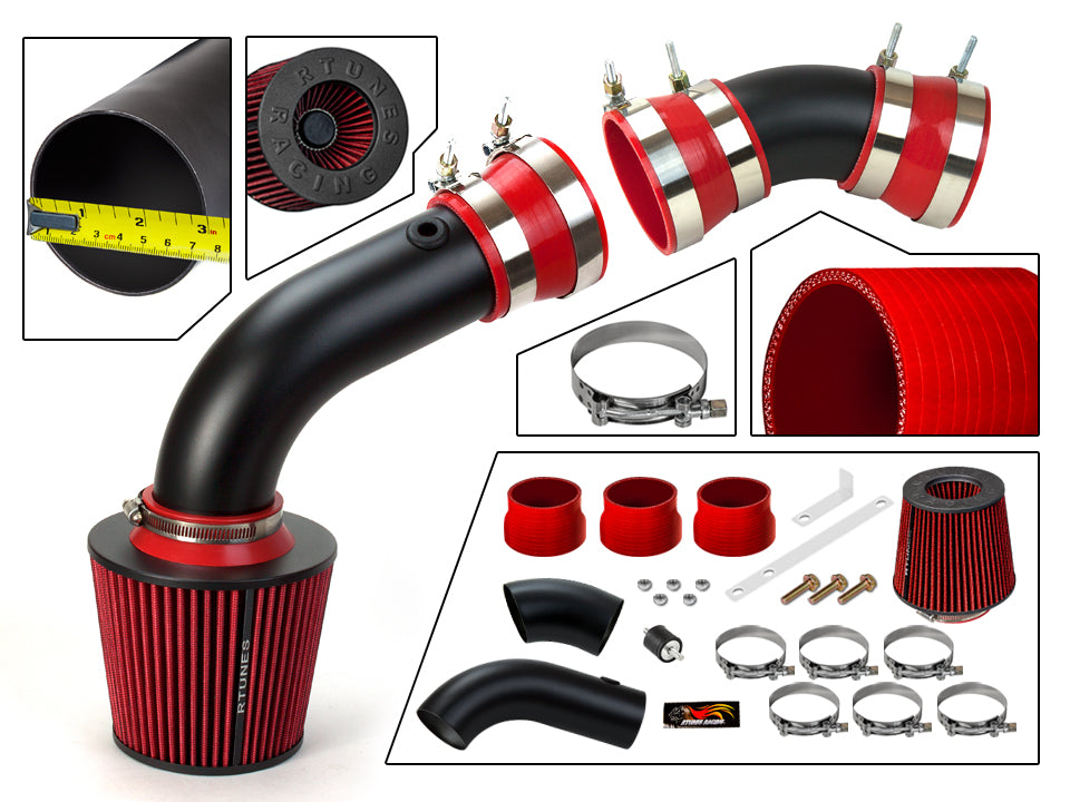 Short Ram Intake For 96-98 Chevy Silverado/Cheyenne / 96-99 Suburban/Tahoe/96-00 Chevy C/K 1500/2500/3500 V8 5.0L 5.7L (2 Pcs) RSI-CH-06BK