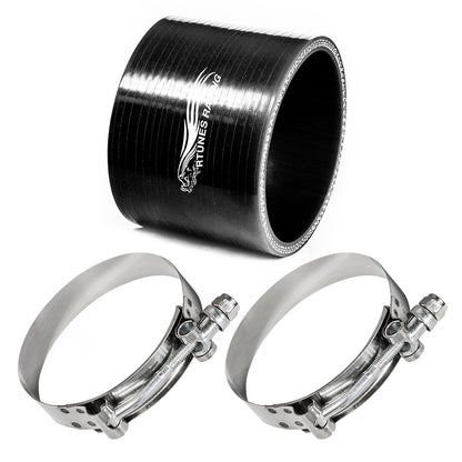 3" inch (76mm) Silicone Coupler Hose with T-Bolt Clamps | Rtunes Racing | BLACK SH-SCH76CK-TC