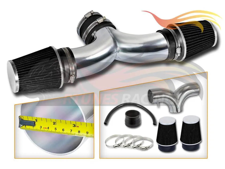 Short Ram Air Intake Kit For 2000-2002 Dodge Dakota 3.7L & 4.7L Dual (With 2 Filters) | Rtunes Racing | SI-DG-04CK