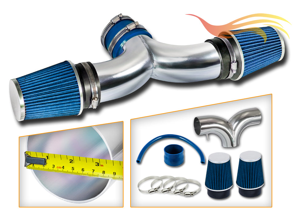 2004-2009 Dodge Durango/Dakota, 2002-2008 Ram 1500, 2004-2007 Jeep Liberty 3.7L/4.7L (Dual) Short Ram Air Intake Kit | Rtunes Racing | SI-DG-07