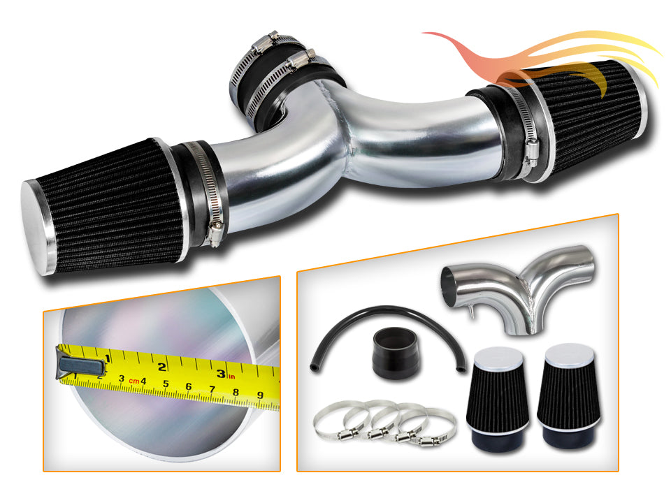 2004-2009 Dodge Durango/Dakota, 2002-2008 Ram 1500, 2004-2007 Jeep Liberty 3.7L/4.7L (Dual) Short Ram Air Intake Kit | Rtunes Racing | SI-DG-07