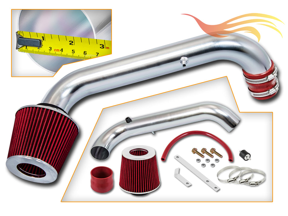 Parts included in the red SI-HD-11 short ram intake kit for 1996-2000 Honda Civic DX/LX/CX – Rtunes Racing