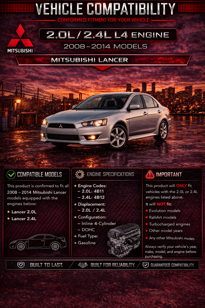 2008-2014 Mitsubishi Lancer 2.0L/2.4L Non-Turbo Short Ram Air Intake Kit | Rtunes Racing | SI-MT-08