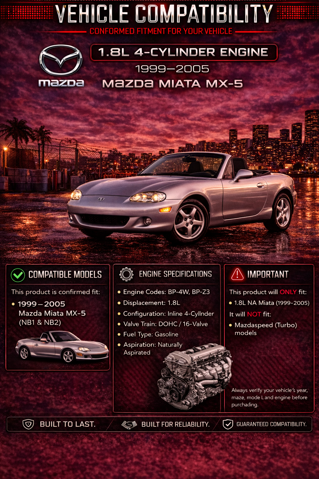 1999-2005 Mazda Miata MX-5 1.8 Short Ram Air Intake Kit | Rtunes Racing | SI-MZ-04