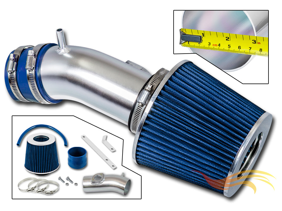 Parts included in the blue SI-MZ-07 short ram intake kit for 2014-2016 Mazda 3, Mazda 6 2.5L L4 – Rtunes Racing