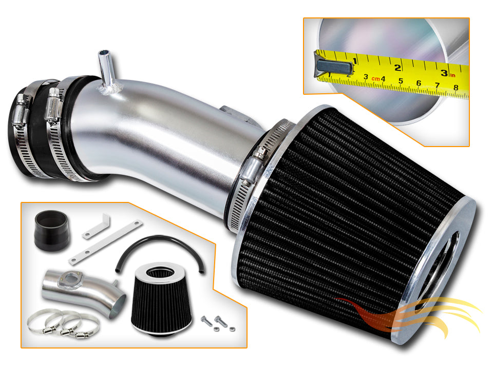 Parts included in the black SI-MZ-07 short ram intake kit for 2014-2016 Mazda 3, Mazda 6 2.5L L4 – Rtunes Racing