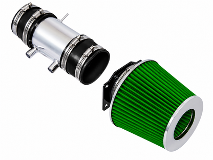 Short Ram Air Intake Kit For 1999-2004 Nissan Frontier, Xterra V6 and Supercharged | Rtunes Racing | SI-NS-07 - Polished Green