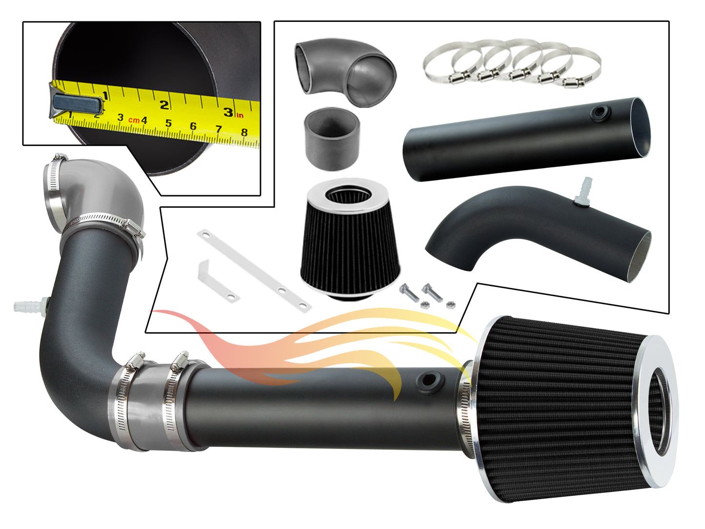 Cold Air Intake Kit For 1997-2003 Chevy S10 2.2L | Rtunes Racing | WCI-CH-05GYB