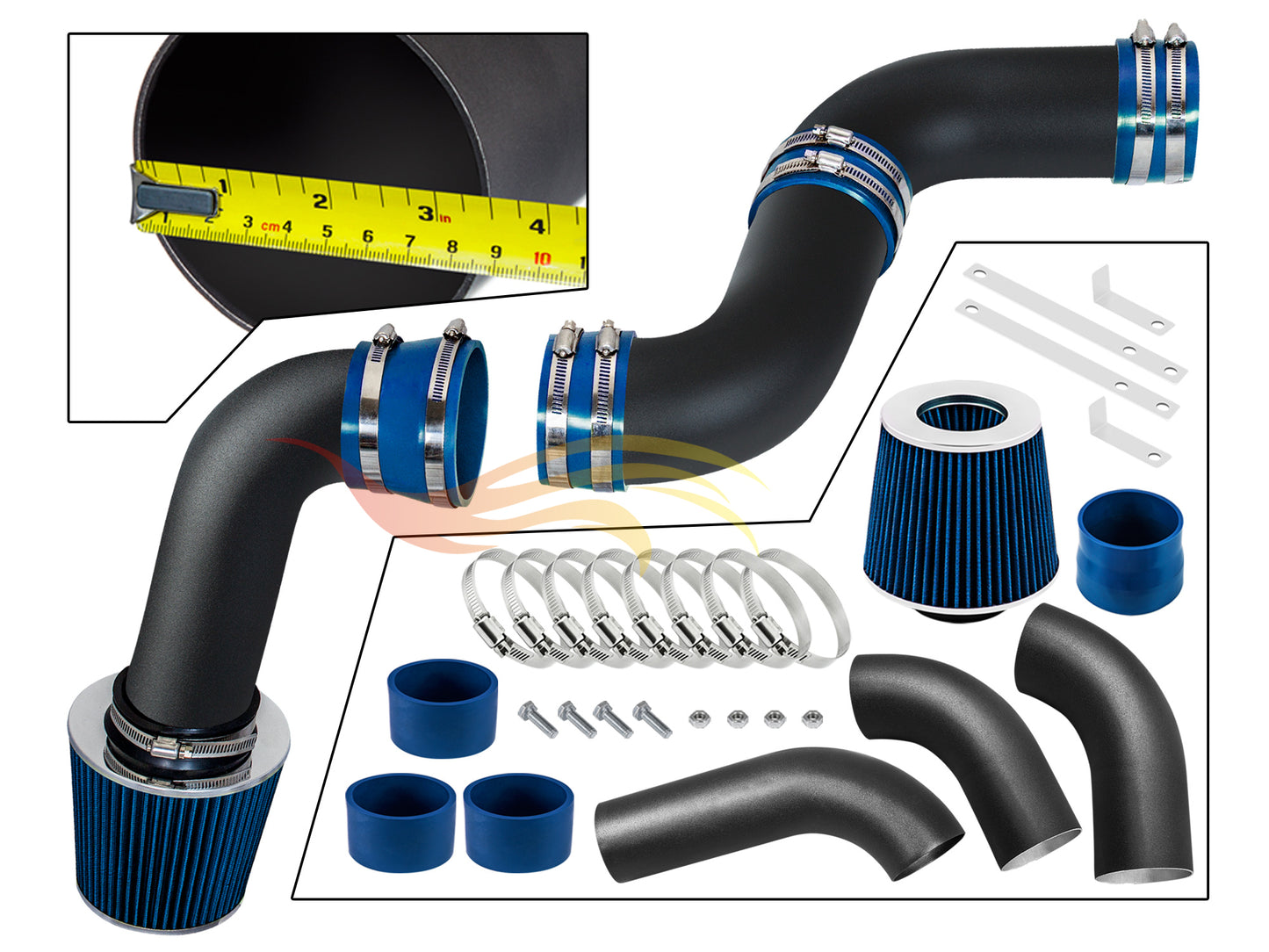 Cold Air Intake Kit For 1999-2006 Chevrolet Silverado 1500, GMC Sierra 1500 4.3L V6, 07 Classic 4.3L | Rtunes Racing | WCI-CH-06BLB