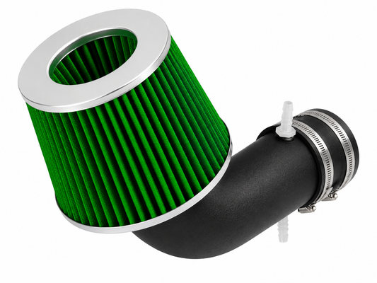 Rtunes Racing short ram air intake with a green cone filter and black pipe for Acura TL and CL Type-S 3.2L V6 engines.