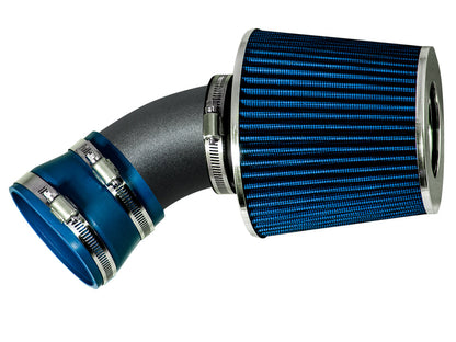 Rtunes Racing WSI-BM-02 matte black pipe short ram air intake, Blue