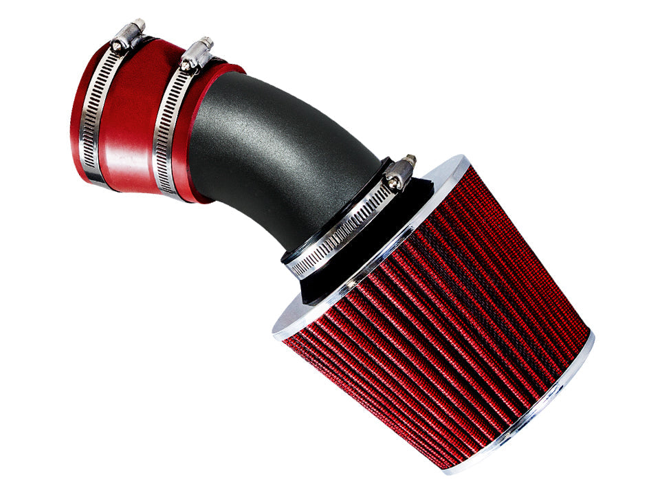 Rtunes Racing WSI-BM-03 matte black pipe short ram air intake, Red