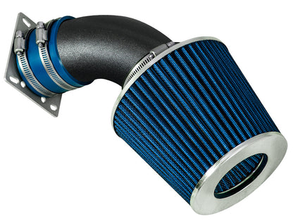 Rtunes Racing WSI-BM-04 matte black pipe short ram air intake, Blue