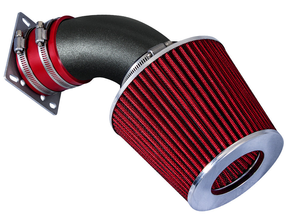 Rtunes Racing WSI-BM-04 matte black pipe short ram air intake, Red