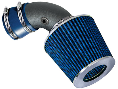 Rtunes Racing WSI-BM-06 matte black pipe short ram air intake, Blue