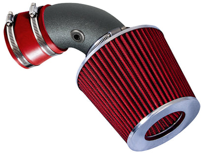 Rtunes Racing WSI-BM-06 matte black pipe short ram air intake, Red