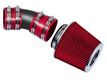 Rtunes Racing WSI-CH-07 matte black pipe short ram air intake, Red