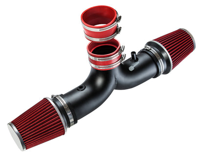 Rtunes Racing WSI-CH-08 matte black pipe short ram air intake, Red