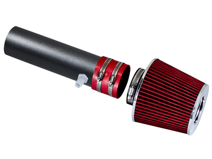 Rtunes Racing WSI-CH-16 matte black pipe short ram air intake, Red