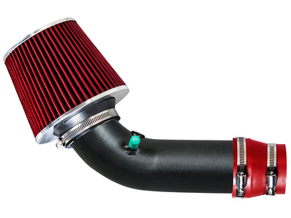 Rtunes Racing WSI-CH-21 matte black pipe short ram air intake, Red