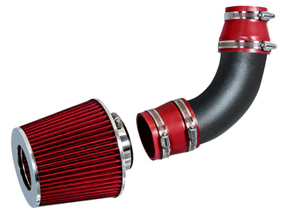 Rtunes Racing WSI-CH-22 matte black pipe short ram air intake, Red