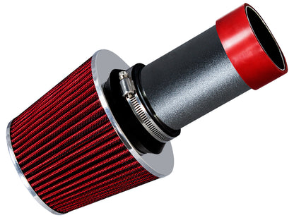 Rtunes Racing WSI-CR-04 matte black pipe short ram air intake, Red
