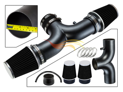 Short Ram Air Intake Kit For 2002-2008 Dodge Ram, 2004-2007 Dodge Dakota/Durango, 2004-2007 Jeep Liberty 3.7L 4.7L With Dual(2) Filters | Rtunes Racing | WSI-DG-07CKB